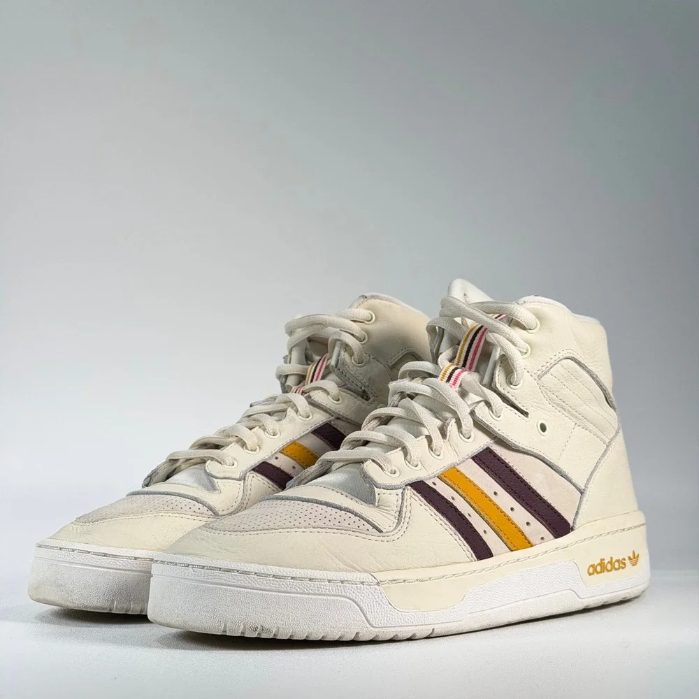 Adidas x Eric Emanuel Rivalry Hi Shoes Mens 10.5 White Leather High Top Sneakers